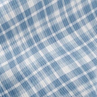 Blue White Grid Standard Corduroy