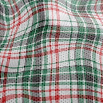 Green Red Small Plaid Athletic Mesh Flat Back