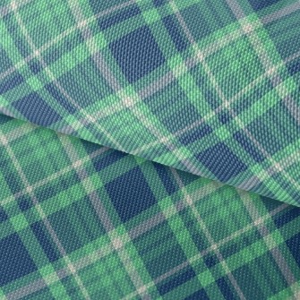 Blue And Green Plaid Waterproof Oxford