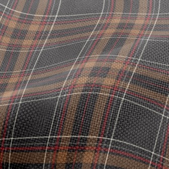 Coffee Red Line Large Plaid Pa Performance Linen