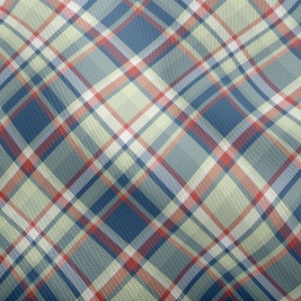 Red Grid On Blue Background Dobby