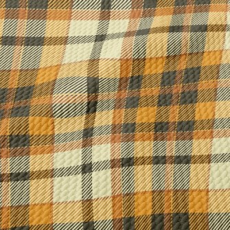 Yellow Scotch Plaid Birdseye Piqué