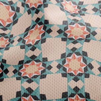 Geometric Sun Tiles Athletic Mesh Flat Back