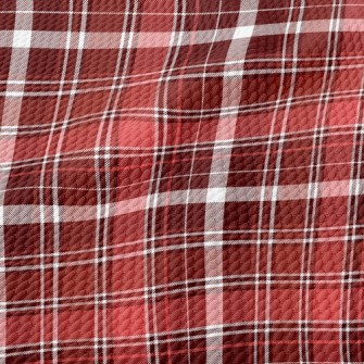 Earth Red Plaid Birdseye Piqué