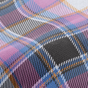 Crayon Pink Grid Performance Linen