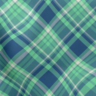 Blue And Green Plaid Stretch Ponte