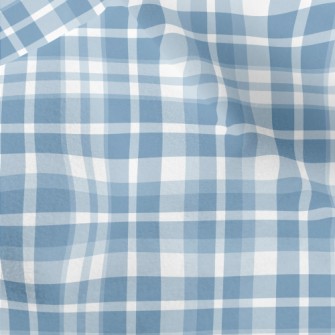 Blue White Grid Micro Fleece