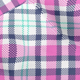 Pink Blue Scottish Pattern Micro Fleece