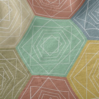 Colorful Hexagons Minky