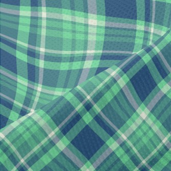 Blue And Green Plaid Piqué