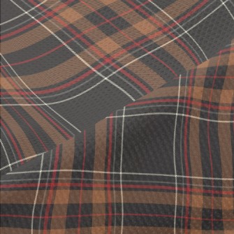 Coffee Red Line Large Plaid Pa Piqué