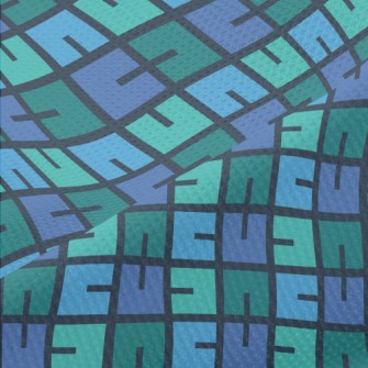 Blue And Green Puzzle Piqué