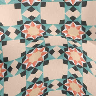 Geometric Sun Tiles Lightweight Performance Linen