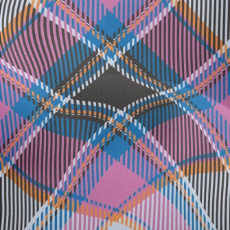 Crayon Pink Grid Lightweight Performance Linen
