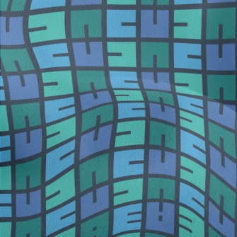 Blue And Green Puzzle Lightweight Performance Linen