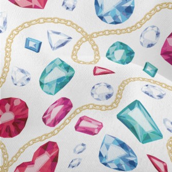 Gold Chain And Beautiful Gemst Lightweight Performance Linen