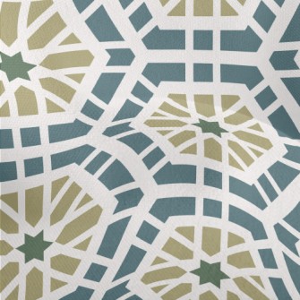 Hexagonal Geometric Tiles Lightweight Performance Linen