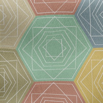 Colorful Hexagons Jersey Backed Fleece