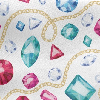 Gold Chain And Beautiful Gemst Jersey Backed Fleece