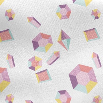 Pastel Hexagonal Gemstone Jersey Backed Fleece