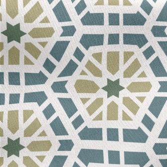 Hexagonal Geometric Tiles Jersey Backed Fleece