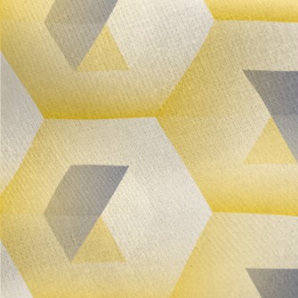 Yellow Three-dimensional Hexag Jersey Backed Fleece