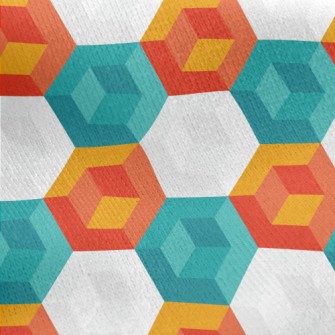 Abstract Hexagon Jersey Backed Fleece