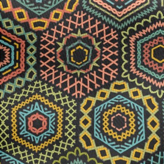 Ethnic Embroidery Jersey Backed Fleece