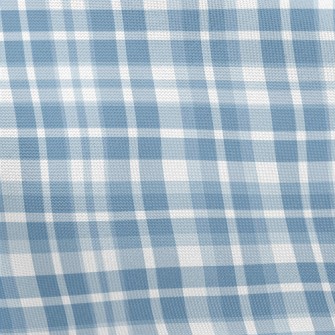 Blue White Grid Pongee