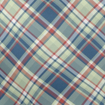 Red Grid On Blue Background Pongee