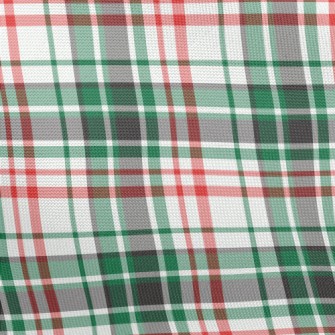 Green Red Small Plaid Pongee