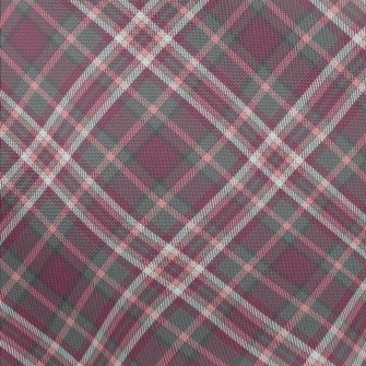 Pink Diagonal Grid Pongee