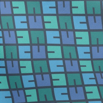 Blue And Green Puzzle Pongee