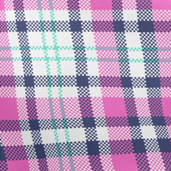 Pink Blue Scottish Pattern Pongee