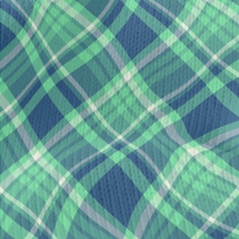 Blue And Green Plaid Stretch Jersey