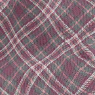 Pink Diagonal Grid Stretch Jersey