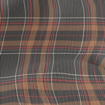 Coffee Red Line Large Plaid Pa Stretch Jersey