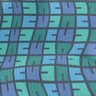 Blue And Green Puzzle Stretch Jersey