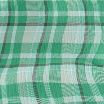 Green Scotch Plaid Stretch Jersey