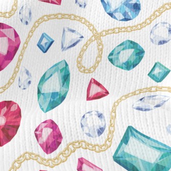 Gold Chain And Beautiful Gemst Stretch Jersey