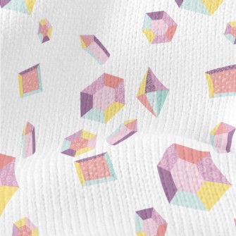 Pastel Hexagonal Gemstone Stretch Jersey