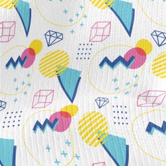 Colorful Circle Gemstones Stretch Jersey