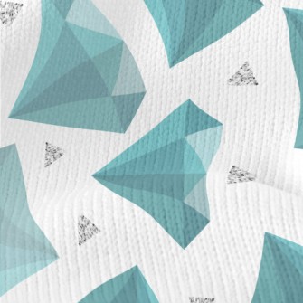 Blue-green Rhombus Stretch Jersey