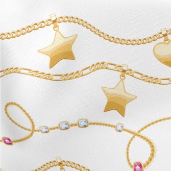 Chain Of Stars And Hearts Lightweight Cotton Poplin