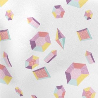 Pastel Hexagonal Gemstone Lightweight Cotton Poplin