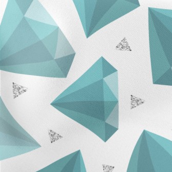 Blue-green Rhombus Lightweight Cotton Poplin