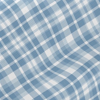 Blue White Grid Midweight Cotton Poplin