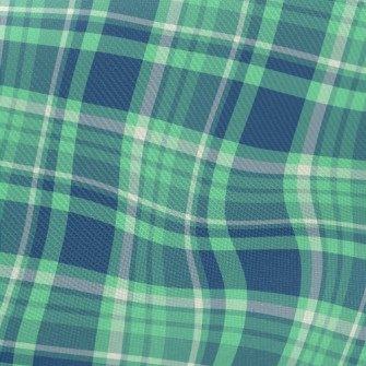 Blue And Green Plaid Midweight Cotton Poplin