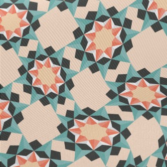 Geometric Sun Tiles Midweight Cotton Poplin