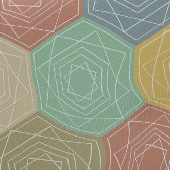 Colorful Hexagons Midweight Cotton Poplin